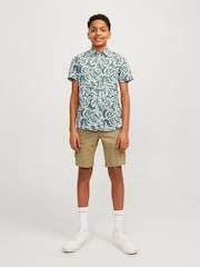 JACK & JONES JUNIOR Green 100% Cotton Printed Summer Short Sleeve Shirt - Image 1 of 7