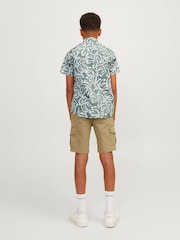 JACK & JONES JUNIOR Green 100% Cotton Printed Summer Short Sleeve Shirt - Image 4 of 7
