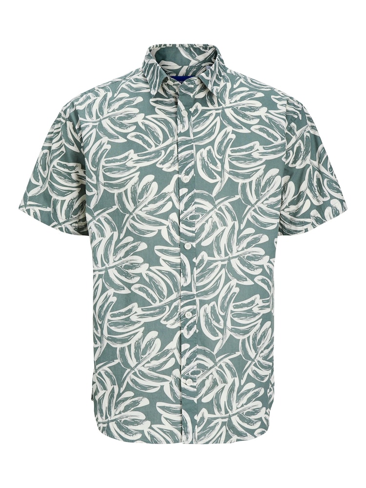 JACK & JONES JUNIOR Green 100% Cotton Printed Summer Short Sleeve Shirt - Image 7 of 7