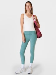 Sweaty Betty Reef Teal Blue Marl 7/8 Length Super Soft Yoga Leggings - Image 3 of 8
