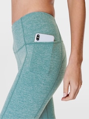 Sweaty Betty Reef Teal Blue Marl 7/8 Length Super Soft Yoga Leggings - Image 6 of 8