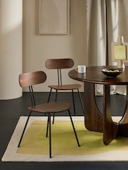 MADE.COM Set of 2 Walnut Tambo Dining Chairs - Image 1 of 4