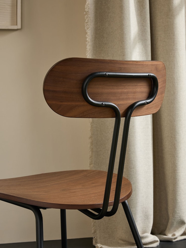 MADE.COM Set of 2 Walnut Tambo Dining Chairs - Image 2 of 4