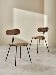 MADE.COM Set of 2 Walnut Tambo Dining Chairs - Image 3 of 4