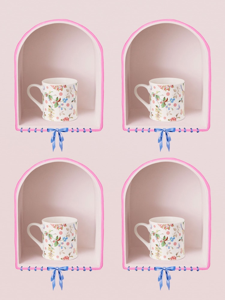 Cath Kidston Cream Mollie Mug Set Of 4 - Image 1 of 4