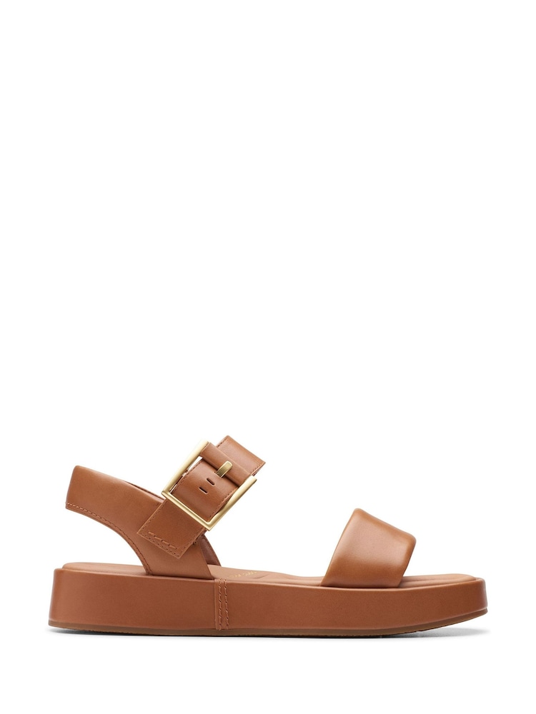 Clarks Brown Leather Alda Strap Sandals - Image 1 of 7