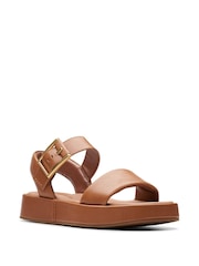 Clarks Brown Leather Alda Strap Sandals - Image 3 of 7