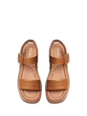 Clarks Brown Leather Alda Strap Sandals - Image 6 of 7