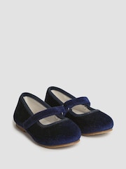 JoJo Maman Bébé Navy Ballet Shoes - Image 1 of 4