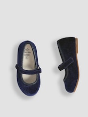 JoJo Maman Bébé Navy Ballet Shoes - Image 3 of 4