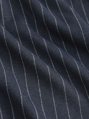 Navy Blue Pinstripe Sleeveless Pinafore Mini Dress - Image 7 of 7