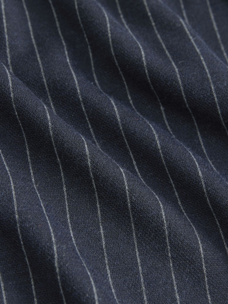 Navy Blue Pinstripe Sleeveless Pinafore Mini Dress - Image 7 of 7
