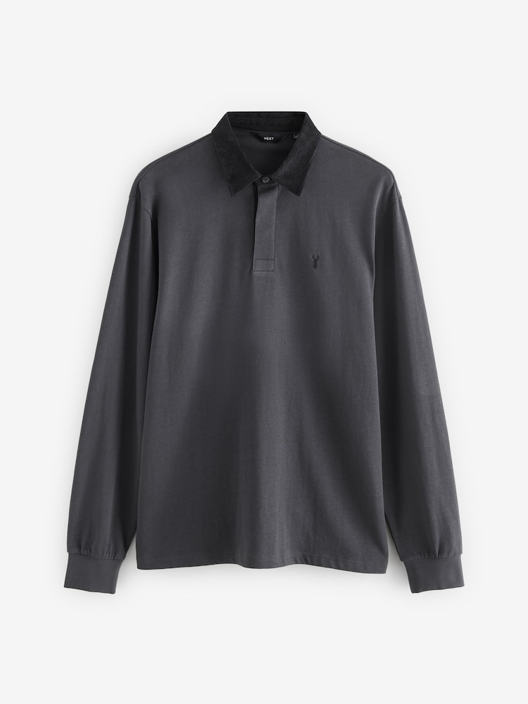 Slate Grey Long Sleeve Rugby Shirt - Image 1 of 3