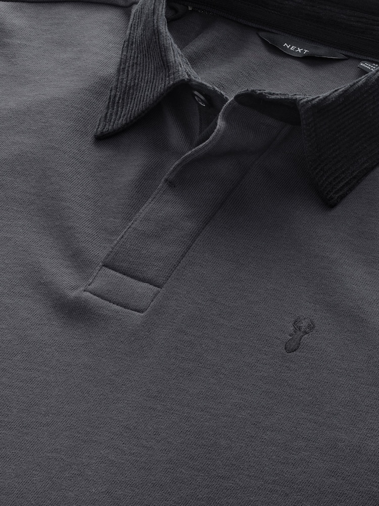 Slate Grey Long Sleeve Rugby Shirt - Image 2 of 3