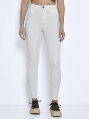 NOISY MAY White High Waist Skinny Stretch Jeans - Image 3 of 5