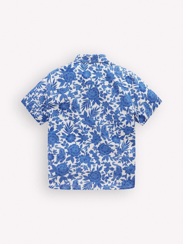 Boden Blue Cotton Linen Shirt - Image 2 of 3 Boden Blue Cotton Linen Shirt - Image 2 of 3