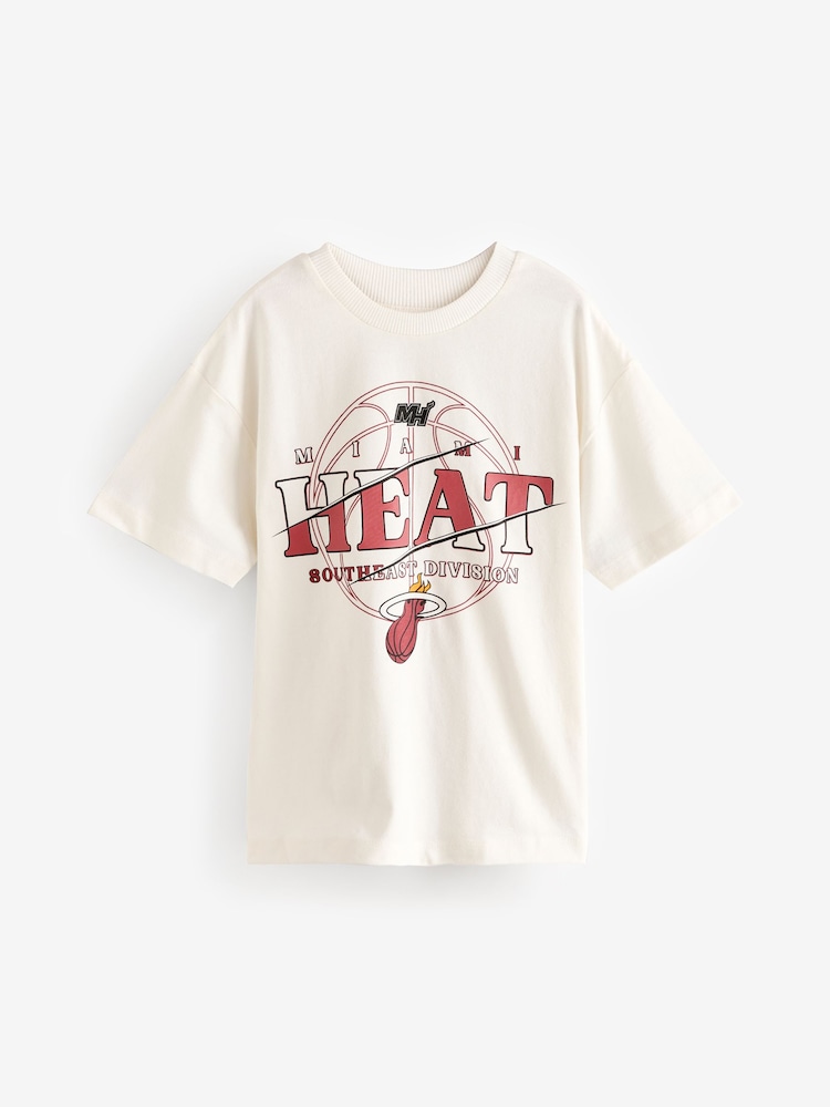 White Ground NBA Licensed 100% Cotton T-Shirt (3-16yrs) - Image 1 of 3