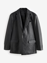 Black EDIT Faux Leather Blazer - Image 5 of 9