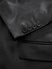 Black EDIT Faux Leather Blazer - Image 9 of 9