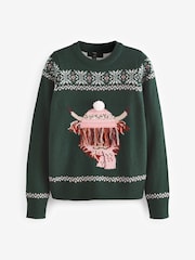 Dark Green Matching Family Womens Christmas Hamish The Highland Cow Jumper with Wool - Image 6 of 8