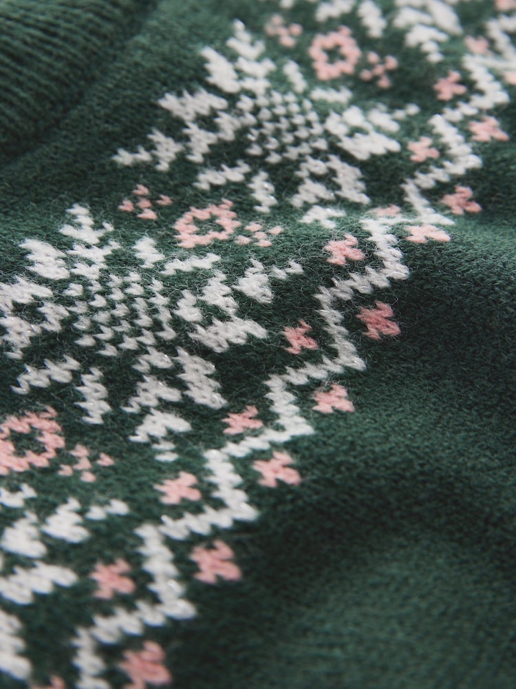 Dark Green Matching Family Womens Christmas Hamish The Highland Cow Jumper with Wool - Image 8 of 8