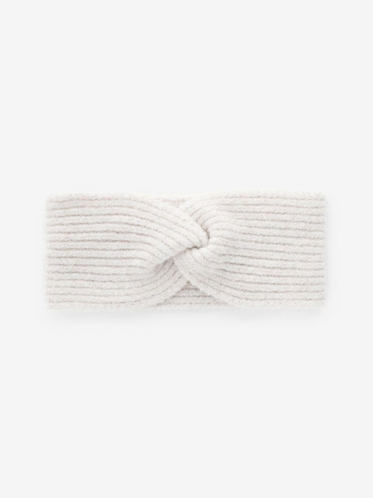 Cream/Gold Knitted Headband - Image 1 of 3 Cream/Gold Knitted Headband - Image 1 of 3