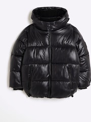 River Island Black Boys Heavy Weight Puffer Coat - Image 1 of 4
