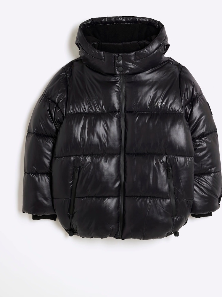 River Island Black Boys Heavy Weight Puffer Coat - Image 1 of 4
