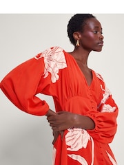 Monsoon Orange Talia Lace Dress - Image 3 of 5