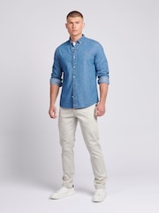 U.S. Polo Assn. Blue Mens Chambray 100% Cotton Shirt - Image 2 of 6