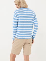 FatFace Isabelle Blue Cotton Linen Jumper - Image 2 of 5