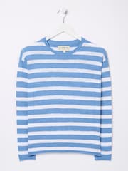 FatFace Isabelle Blue Cotton Linen Jumper - Image 5 of 5