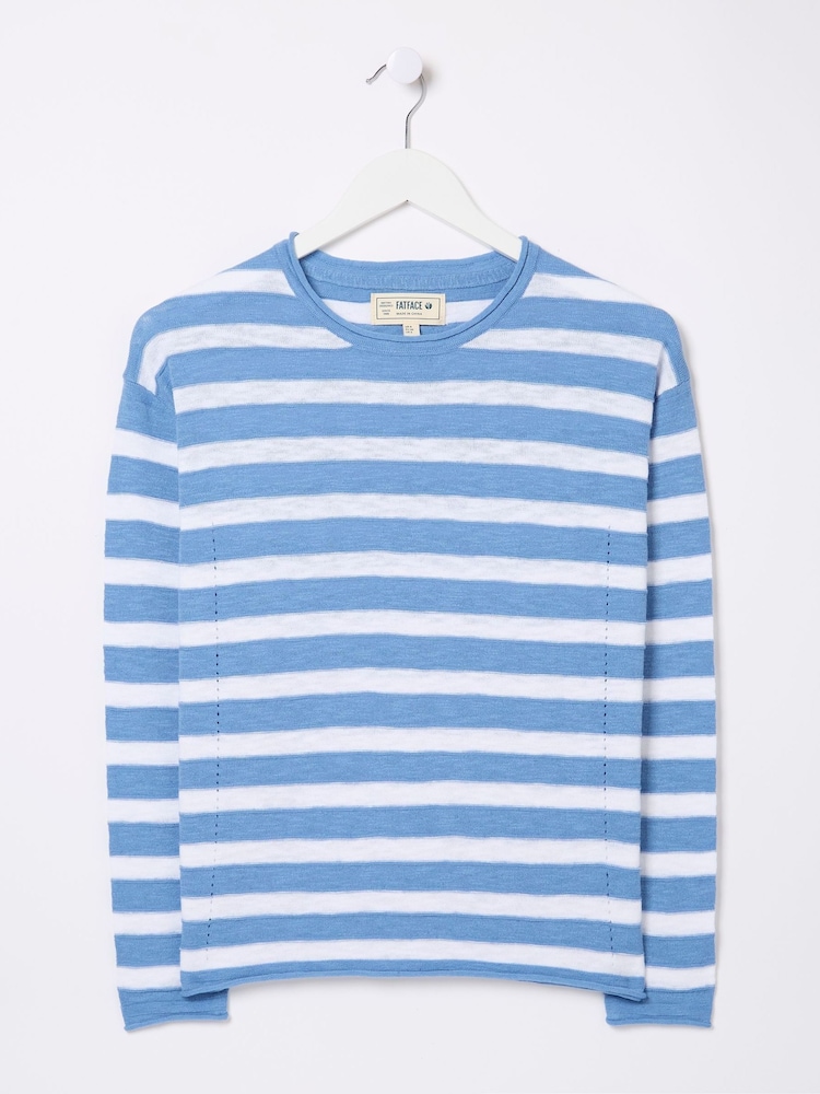 FatFace Isabelle Blue Cotton Linen Jumper - Image 5 of 5