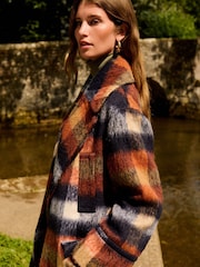 مربعات - Overcoat with Revere Collar - صورة 2 من 7