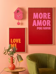 Karlsson Bright Pink Modern Cuckoo ABS Wall Clock - Image 1 of 4