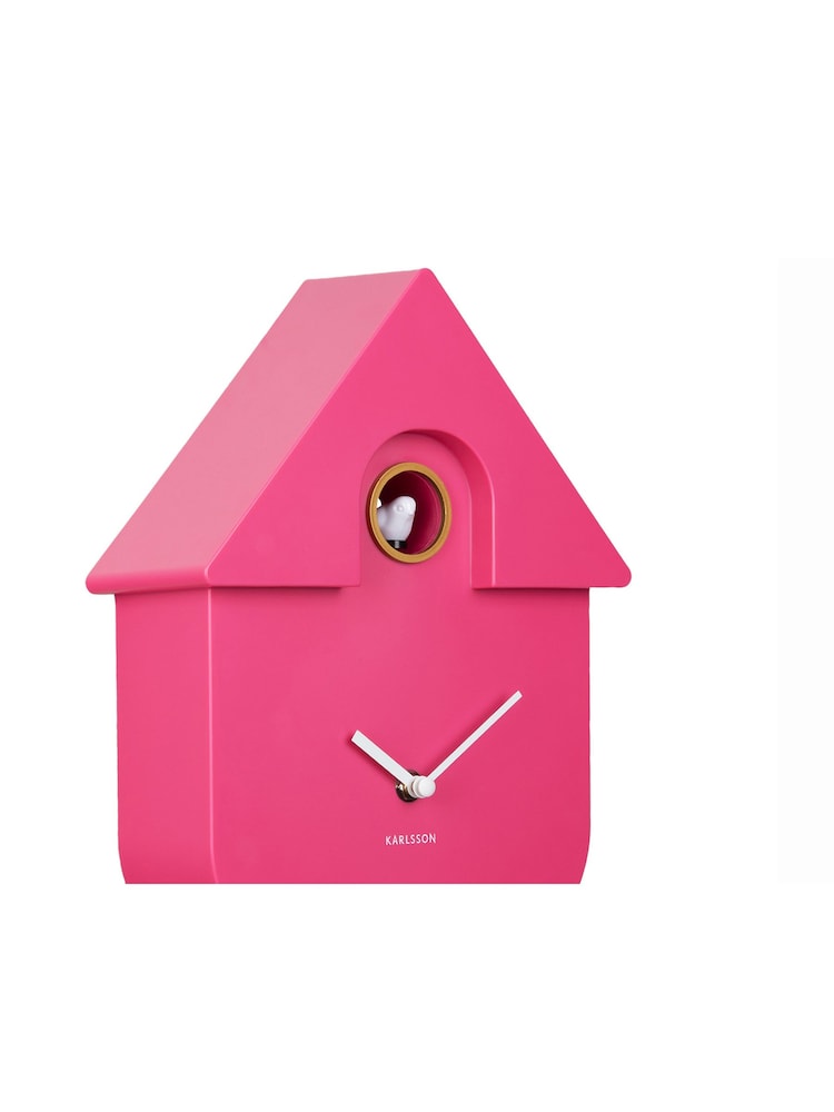 Karlsson Bright Pink Modern Cuckoo ABS Wall Clock - Image 4 of 4