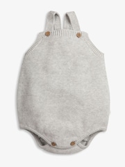 The Little Tailor Grey Stylish 100% Cotton Baby Knitted Romper - Image 1 of 3