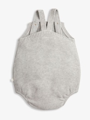 The Little Tailor Grey Stylish 100% Cotton Baby Knitted Romper - Image 2 of 3