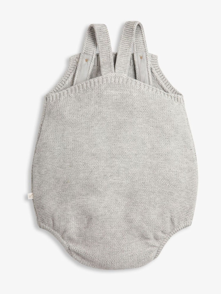 The Little Tailor Grey Stylish 100% Cotton Baby Knitted Romper - Image 2 of 3 The Little Tailor Grey Stylish 100% Cotton Baby Knitted Romper - Image 2 of 3