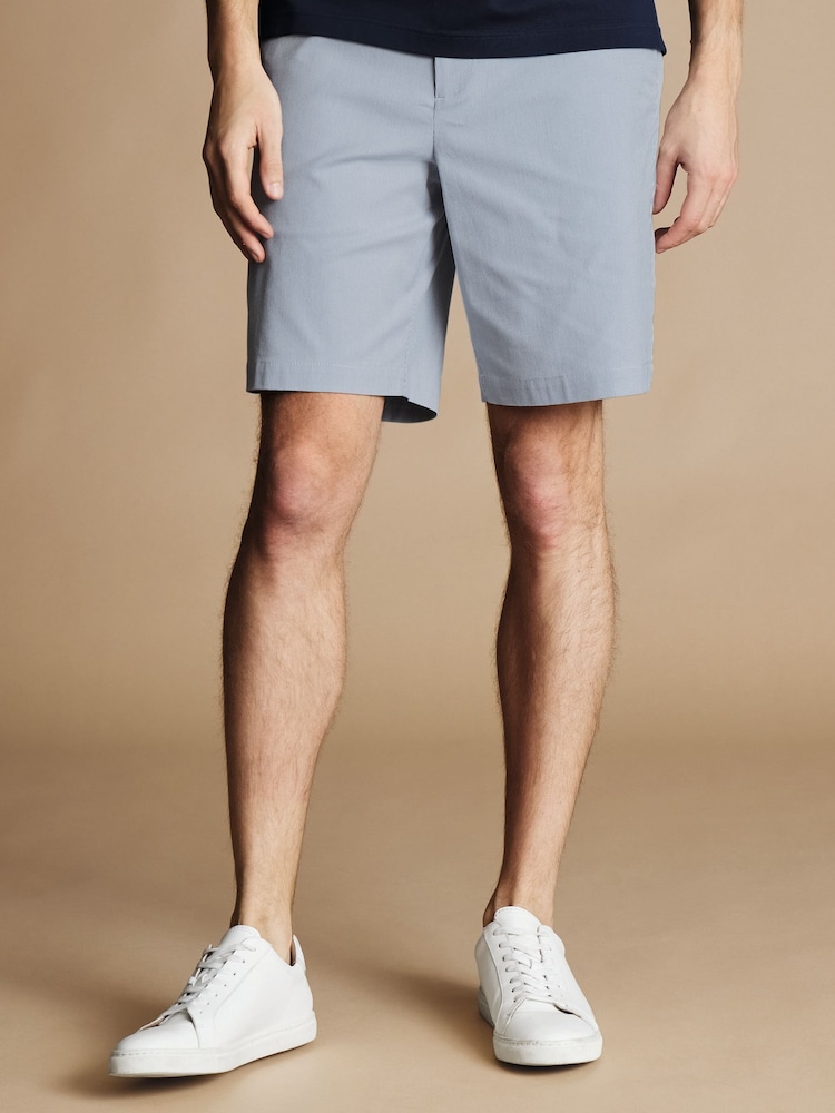 Charles Tyrwhitt Blue Cotton Stripe Shorts - Image 1 of 6