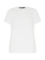 Yours Curve White 100% Cotton Crochet Pocket T-Shirt - Image 5 of 5