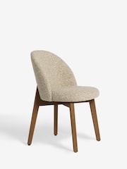 Set of 2 Tweedy Boucle Mink Preston Dark Wood Leg Dining Chairs - Image 5 of 8