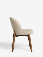 Set of 2 Tweedy Boucle Mink Preston Dark Wood Leg Dining Chairs - Image 6 of 8