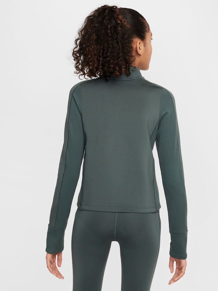 Nike Vintage Green Pro Therma-FIT Long-Sleeve Half Zip Training Top - Image 2 of 6