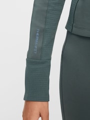 Nike Vintage Green Pro Therma-FIT Long-Sleeve Half Zip Training Top - Image 5 of 6