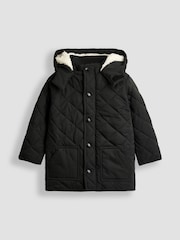 JoJo Maman Bébé Black Quilted Coat - Image 1 of 3