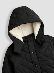 JoJo Maman Bébé Black Quilted Coat - Image 3 of 3
