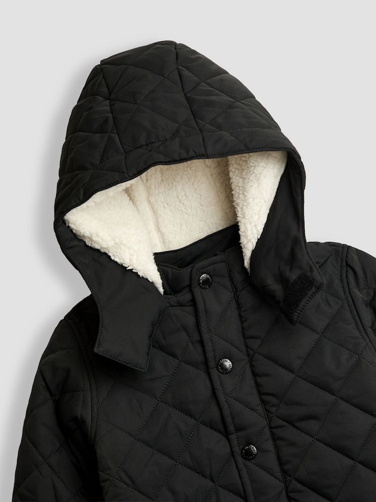 JoJo Maman Bébé Black Quilted Coat - Image 3 of 3