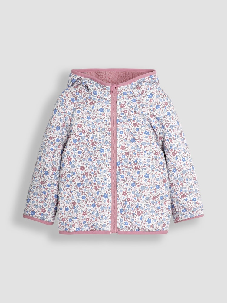 JoJo Maman Bébé Pink Mouse Reversible Hooded Teddy Fleece - Image 2 of 7