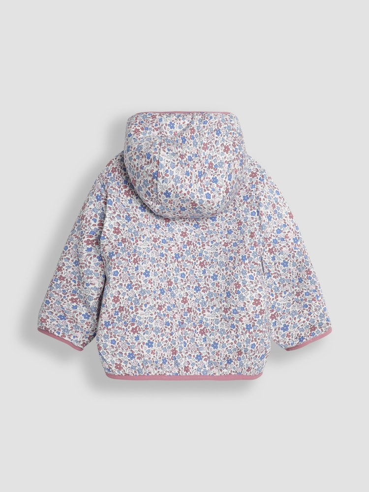 JoJo Maman Bébé Pink Mouse Reversible Hooded Teddy Fleece - Image 3 of 7